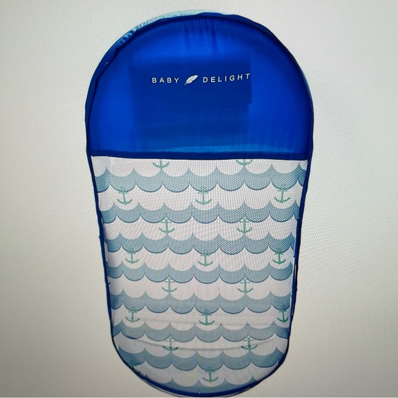 Baby Delight Cushy Nest Lite Deluxe Infant Bather Anchors Away Fabric Washable - Picture 6 of 7